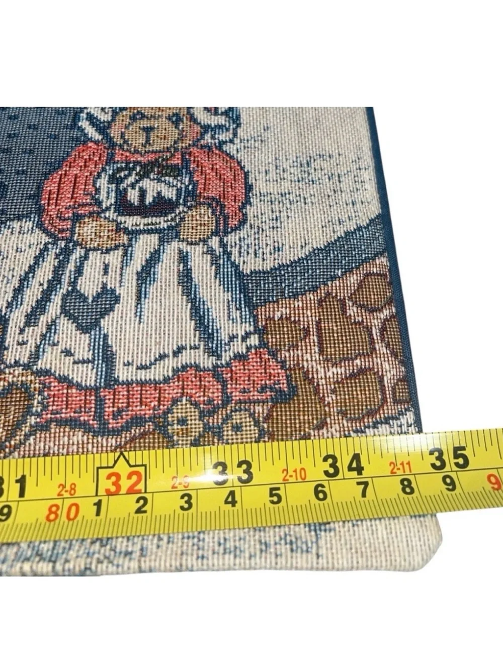 Vintage Christmas Bear Tapestry Table Runner 35 in long By 13” Bears Theme